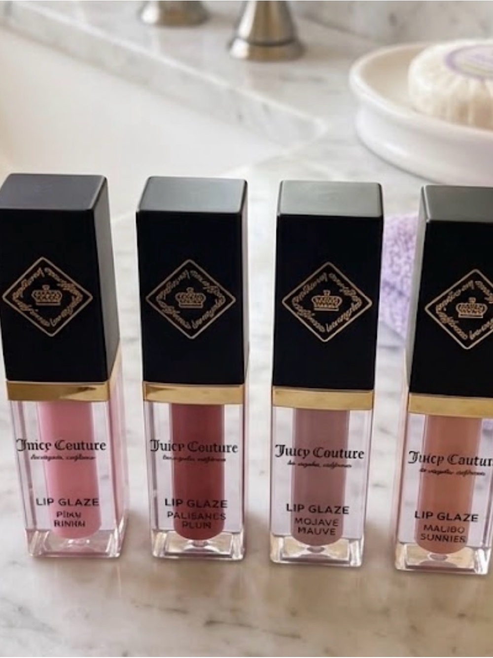 Juicy Couture Lip Glaze— Pink, Plum, Mauve, Nude Shades